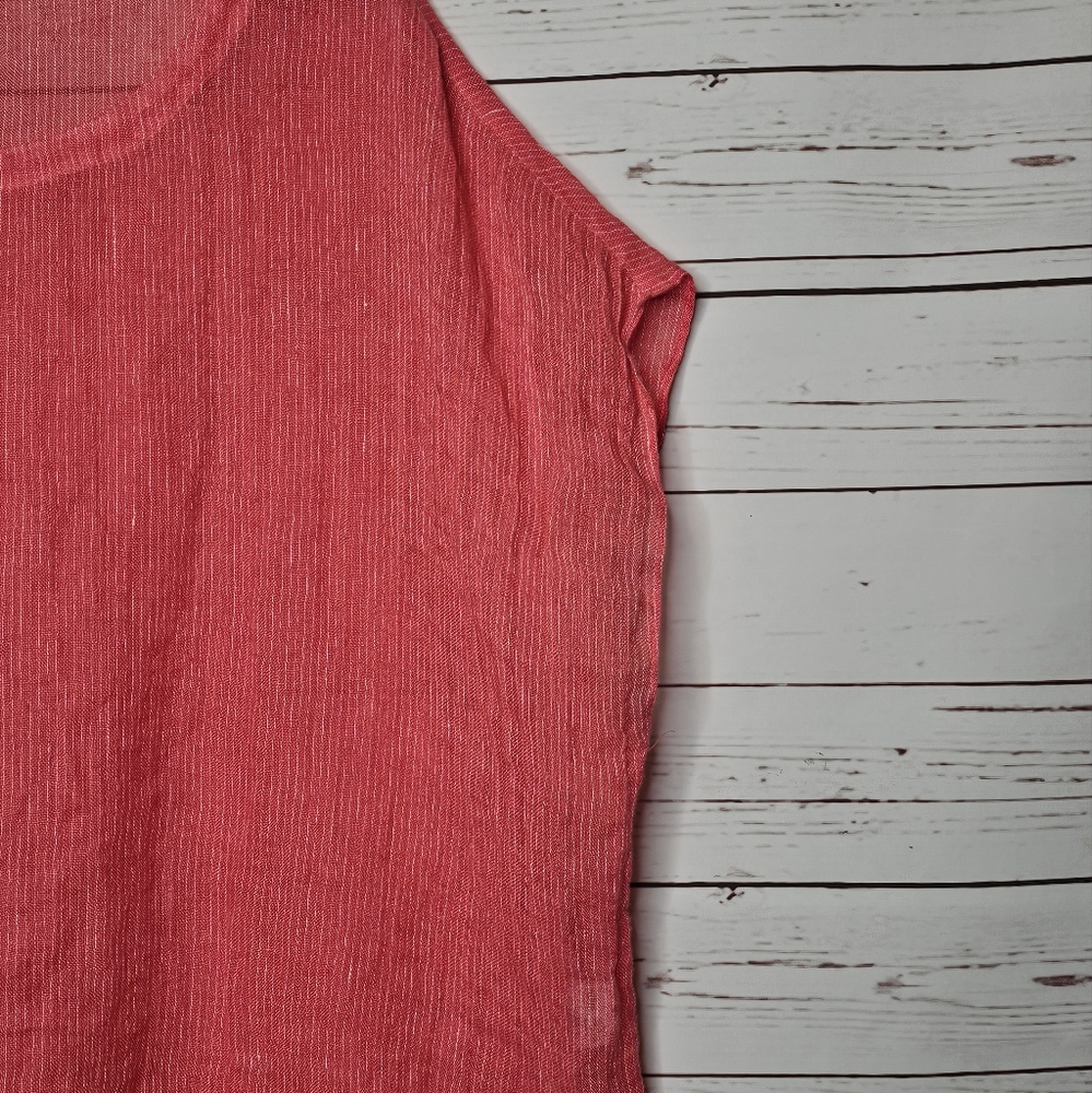 Eileen Fisher Coral Linen Tunic - Picture 4 of 9